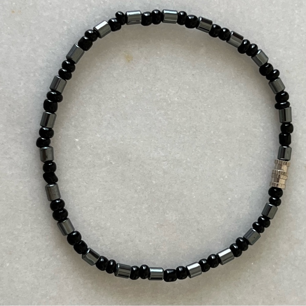 Black Hematite Beaded Ankle Bracelet